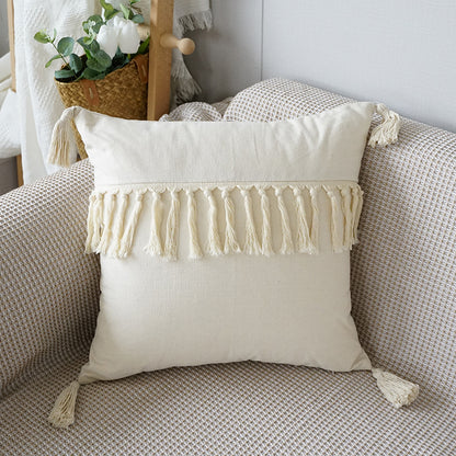 Boho Tufted Tassel Pillowcase Cushion Cover – Ethnic Canvas Decorative Throw Pillow