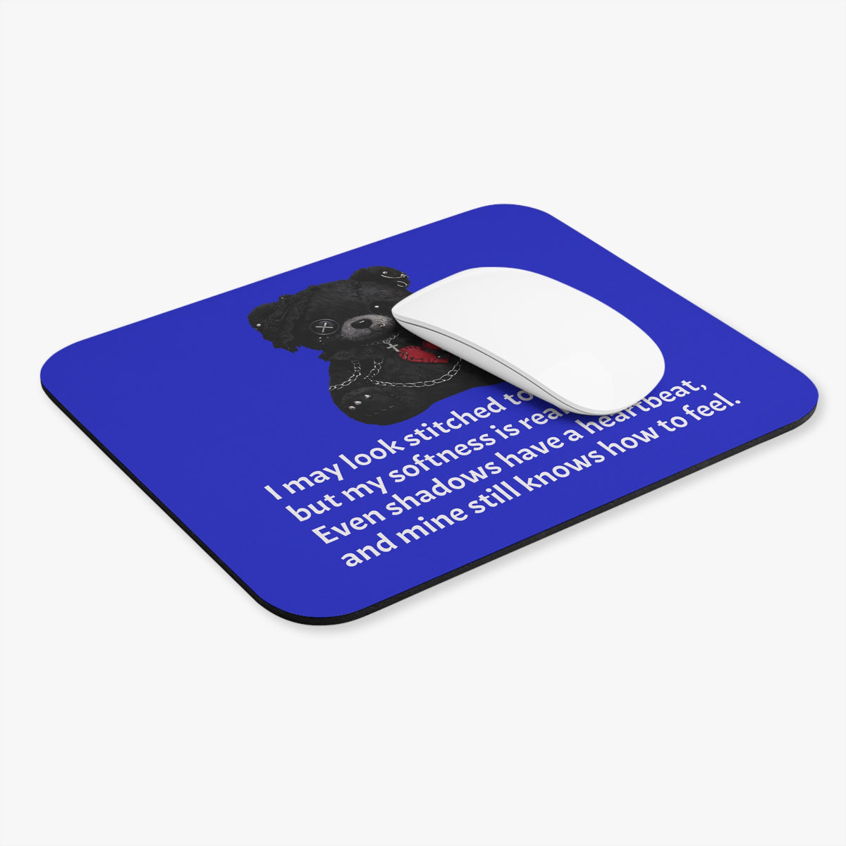 Stitched Softness — A Mouse Pad for Gentle Strength Navy Blue