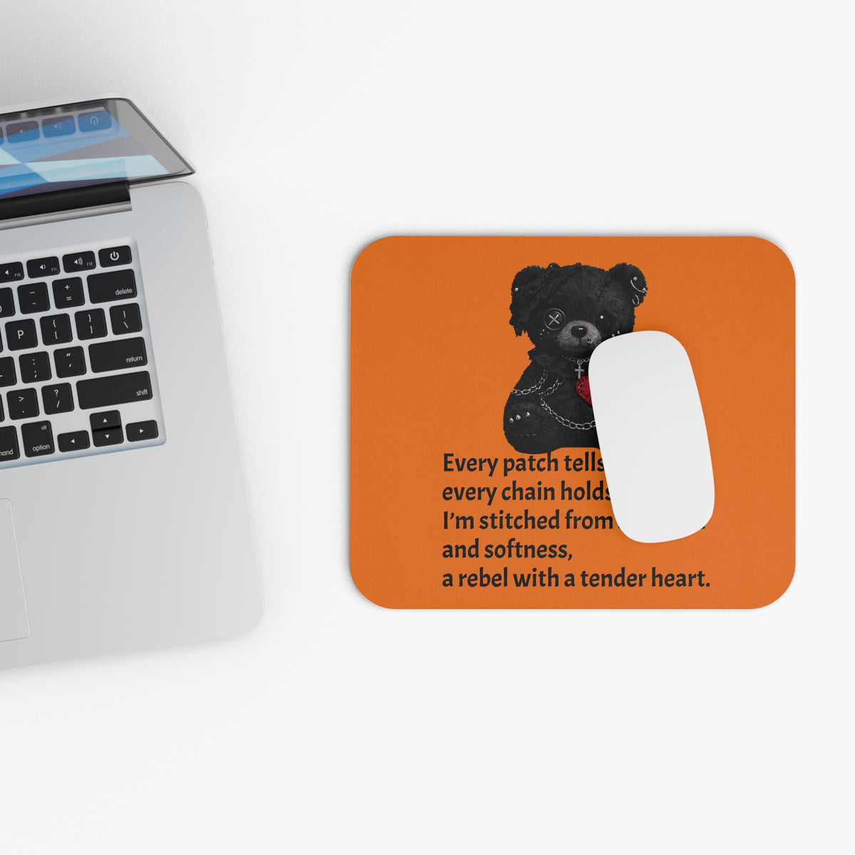 Built from Broken pieces— A Mouse Pad for Gentle Strength Orange