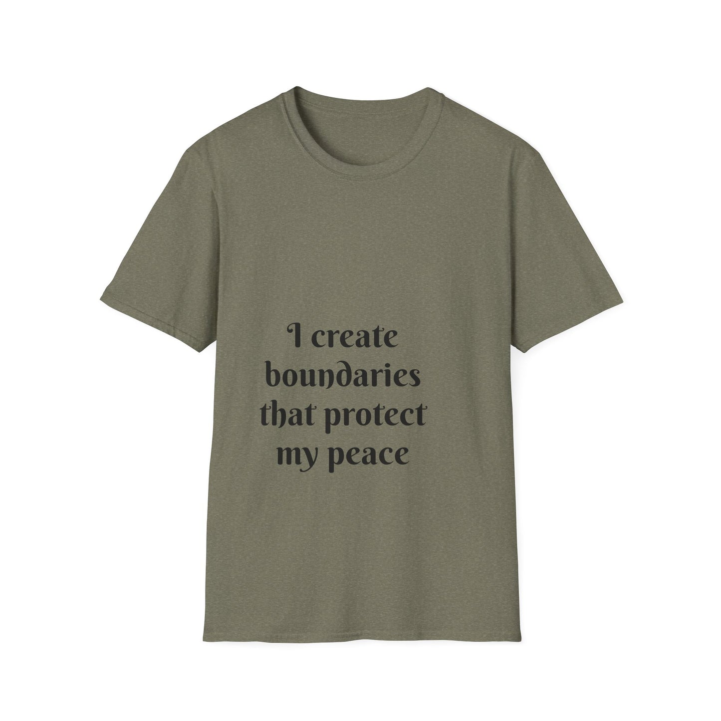"I Create Boundaries That Protect My Peace" — Unisex Softstyle T‑Shirt