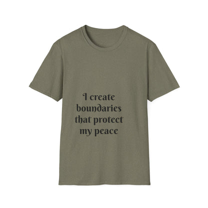 "I Create Boundaries That Protect My Peace" — Unisex Softstyle T‑Shirt