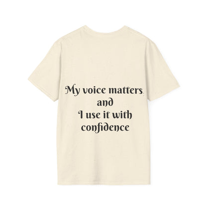 My Voice Matters, and I Use It with Confidence — Unisex Softstyle T‑Shirt