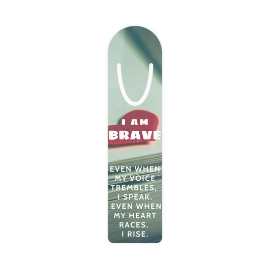 Motivational bookmark with text on a white background