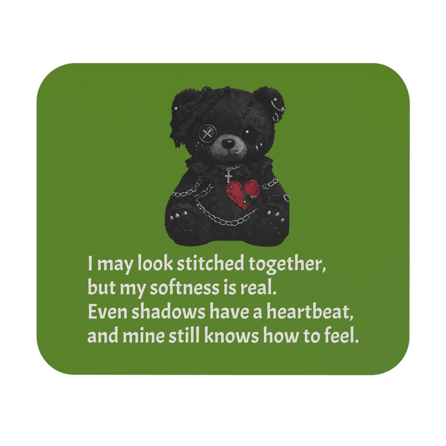 Stitched Softness — A Mouse Pad for Gentle Strength Green