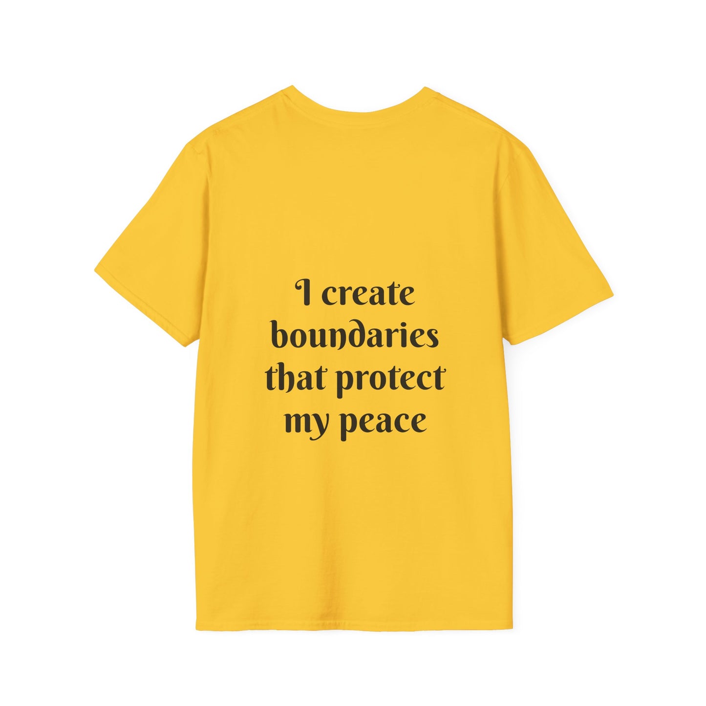 "I Create Boundaries That Protect My Peace" — Unisex Softstyle T‑Shirt