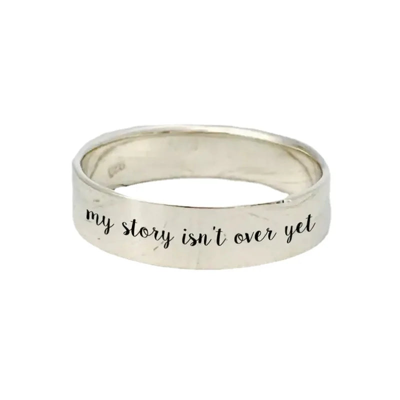 Stainless Steel My Story Isn'T over yet Awareness Ring for Women Inspirational Jewelry Gift Drop Shipping YLQ7880