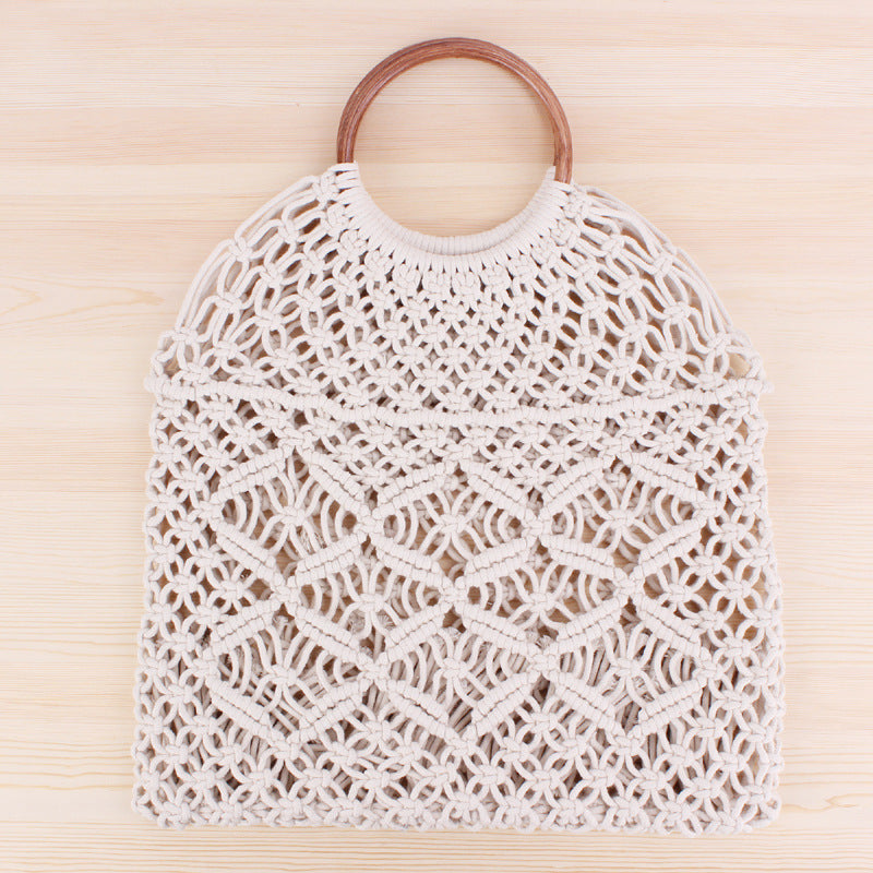 Vintage Chic Macrame Net Handbag