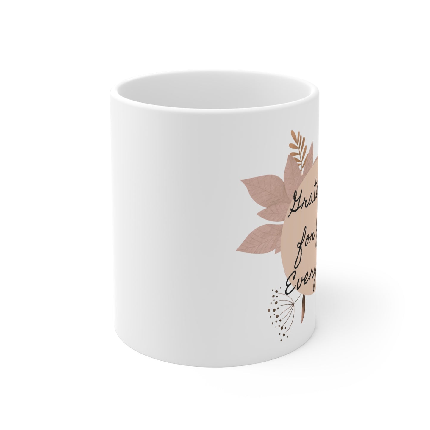 Grateful For You Every Day Ceramic Coffee Mug — Left-Handed 11oz