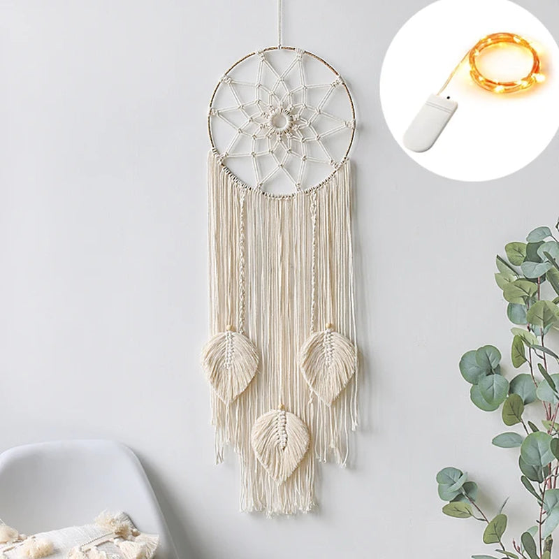 Macrame Dream Catcher Boho Moon Dreamcaters Macrame Wall Hanging Ramadan Decoration Baby Room Home Wall Decor Kids Nursery Gift