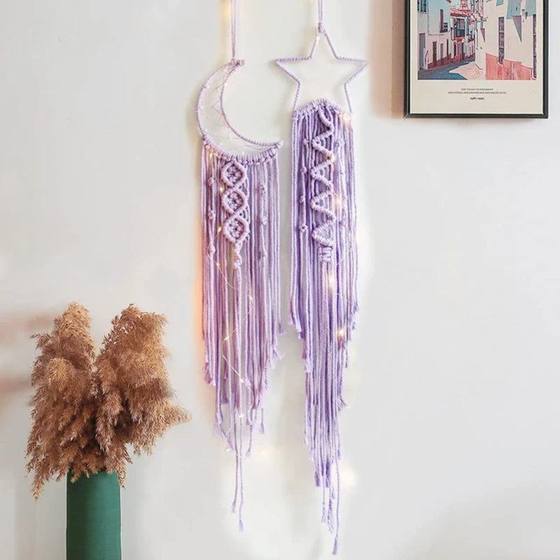 Macrame Dream Catcher Boho Moon Dreamcaters Macrame Wall Hanging Ramadan Decoration Baby Room Home Wall Decor Kids Nursery Gift