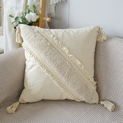 Boho Tufted Tassel Pillowcase Cushion Cover – Ethnic Canvas Decorative Throw Pillow