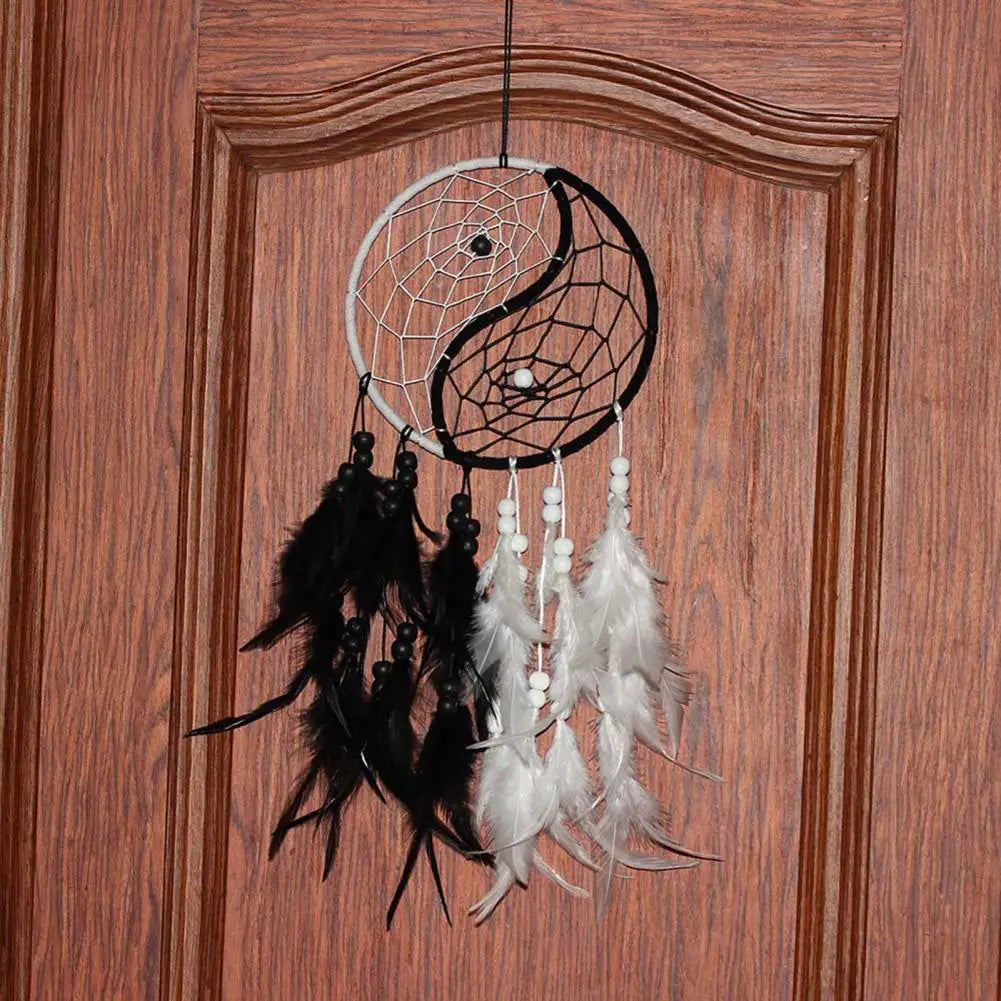 Balance Harmony Dream Catcher Bedroom Decor Dream Catcher Black White Feather Dream Catchers Yin Yang Wall Decorations for Home