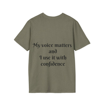 My Voice Matters, and I Use It with Confidence — Unisex Softstyle T‑Shirt