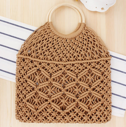 Vintage Chic Macrame Net Handbag