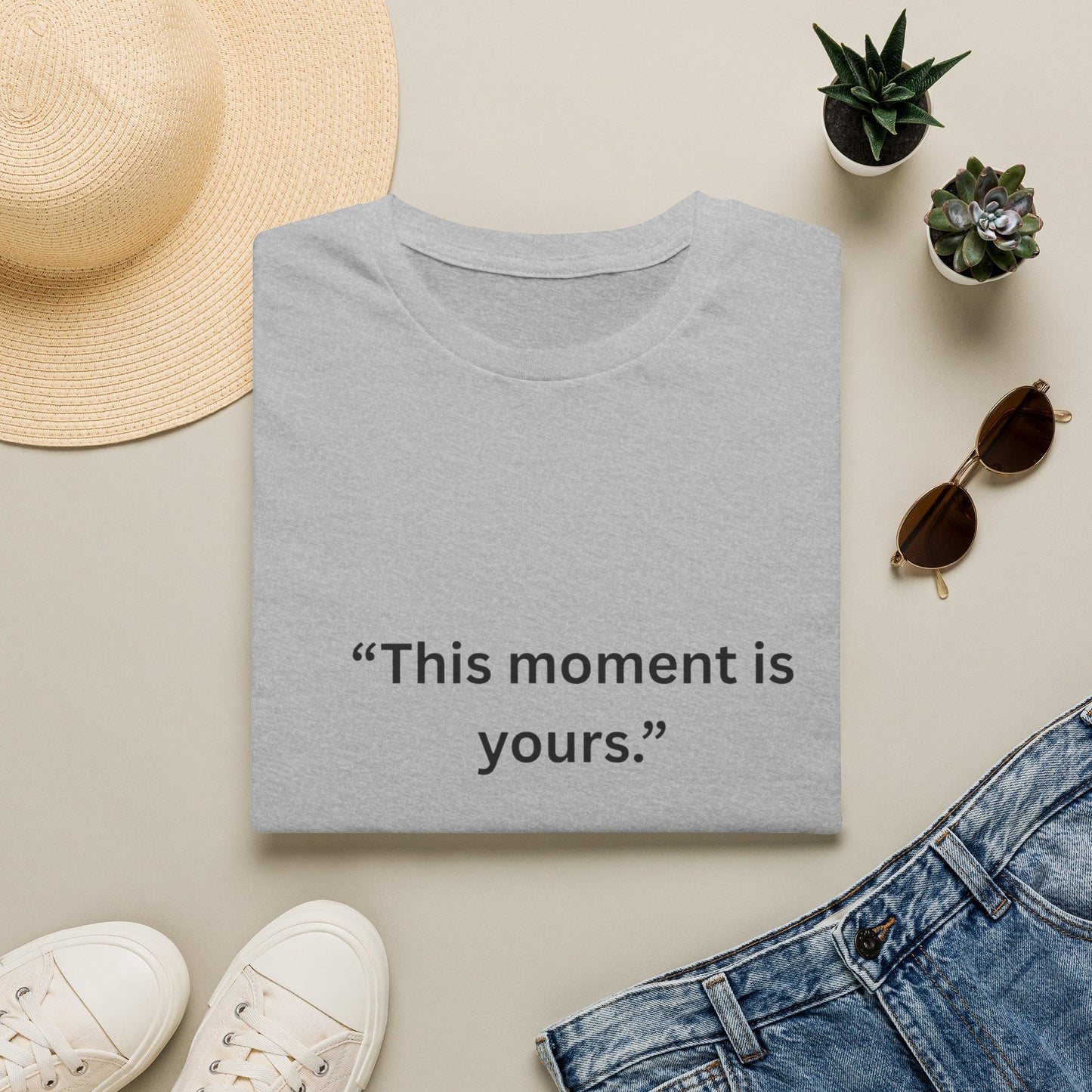 "This Moment Is Yours" — Heart Hands Unisex Softstyle Tee (Black Print)