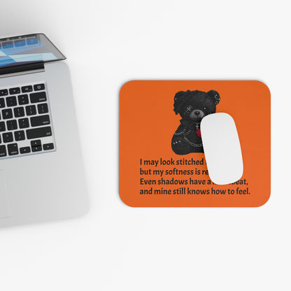 Stitched Softness — A Mouse Pad for Gentle Strength Orange