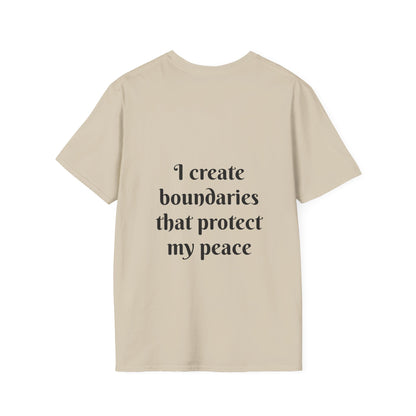 "I Create Boundaries That Protect My Peace" — Unisex Softstyle T‑Shirt
