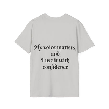 My Voice Matters, and I Use It with Confidence — Unisex Softstyle T‑Shirt