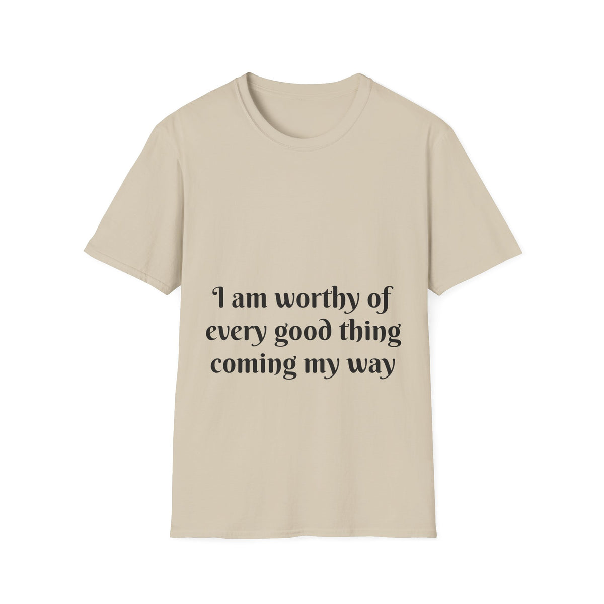 "I Am Worthy of Every Good Thing Coming My Way" — Unisex Softstyle T‑Shirt
