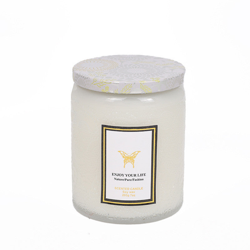 Serenity Embossed Glass Aromatherapy Soy Candle
