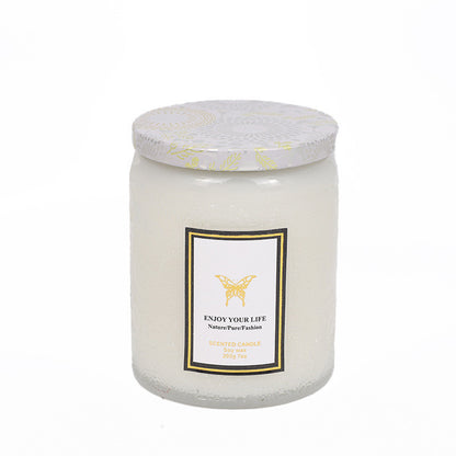 Serenity Embossed Glass Aromatherapy Soy Candle