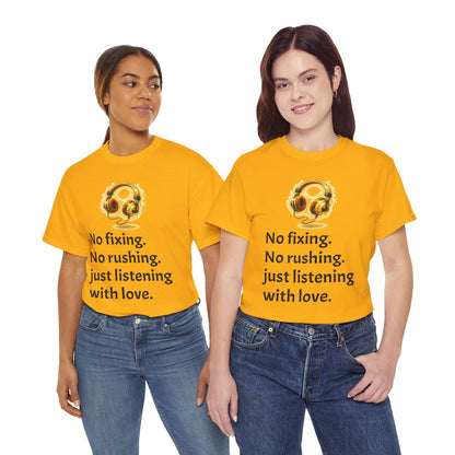 Listening With Love — Retro Headphone Glow Unisex Tee