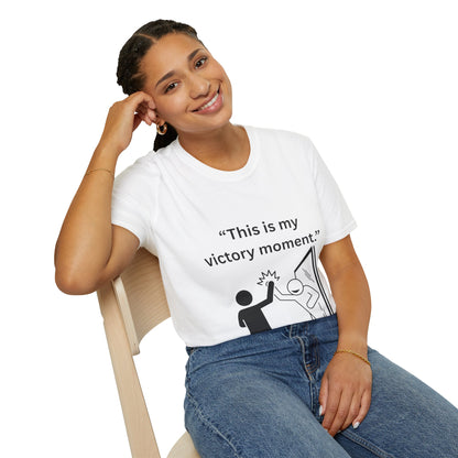 "This Is My Victory Moment" — Inspirational Unisex Tee (Black Print)