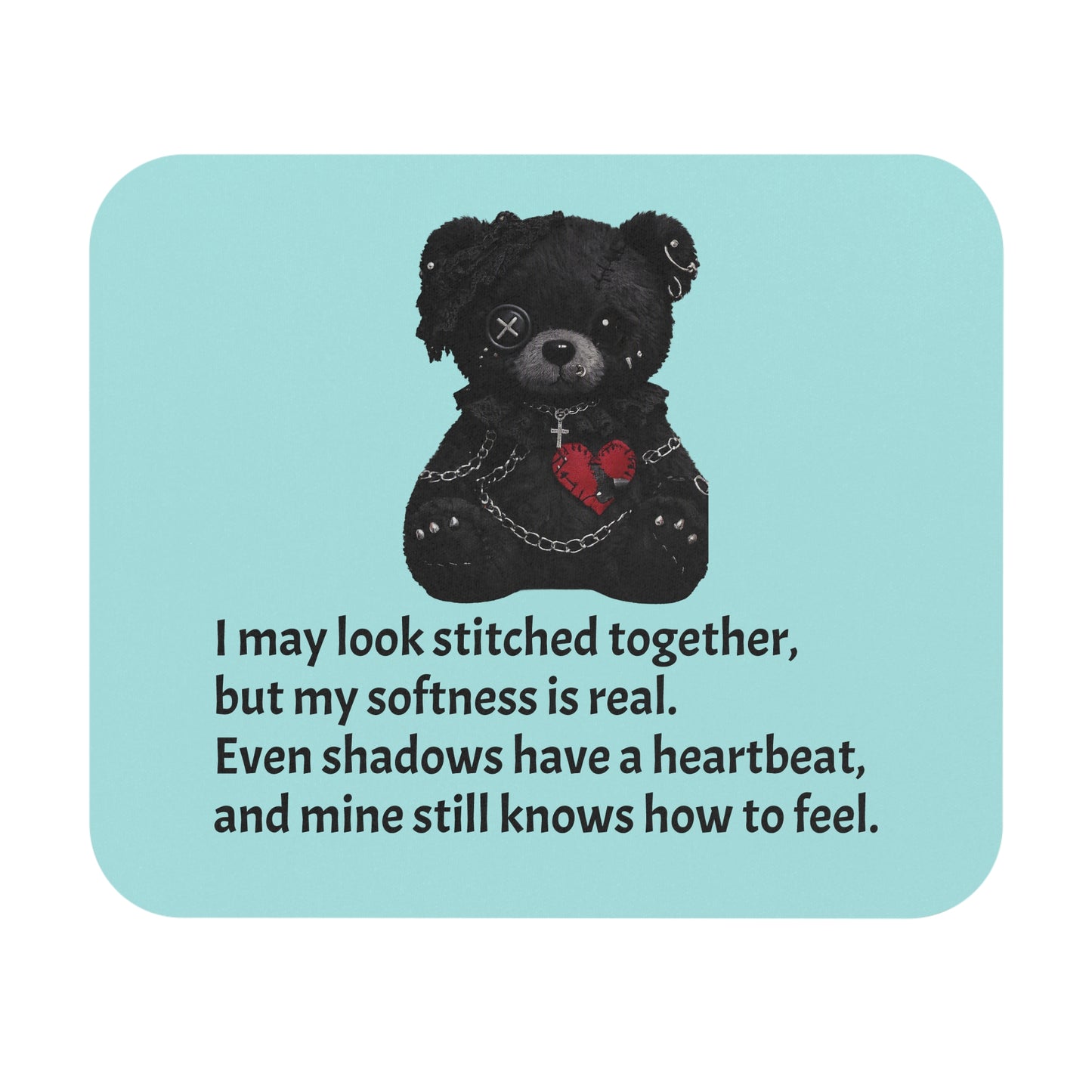 Stitched Softness — A Mouse Pad for Gentle Strength Light Blue