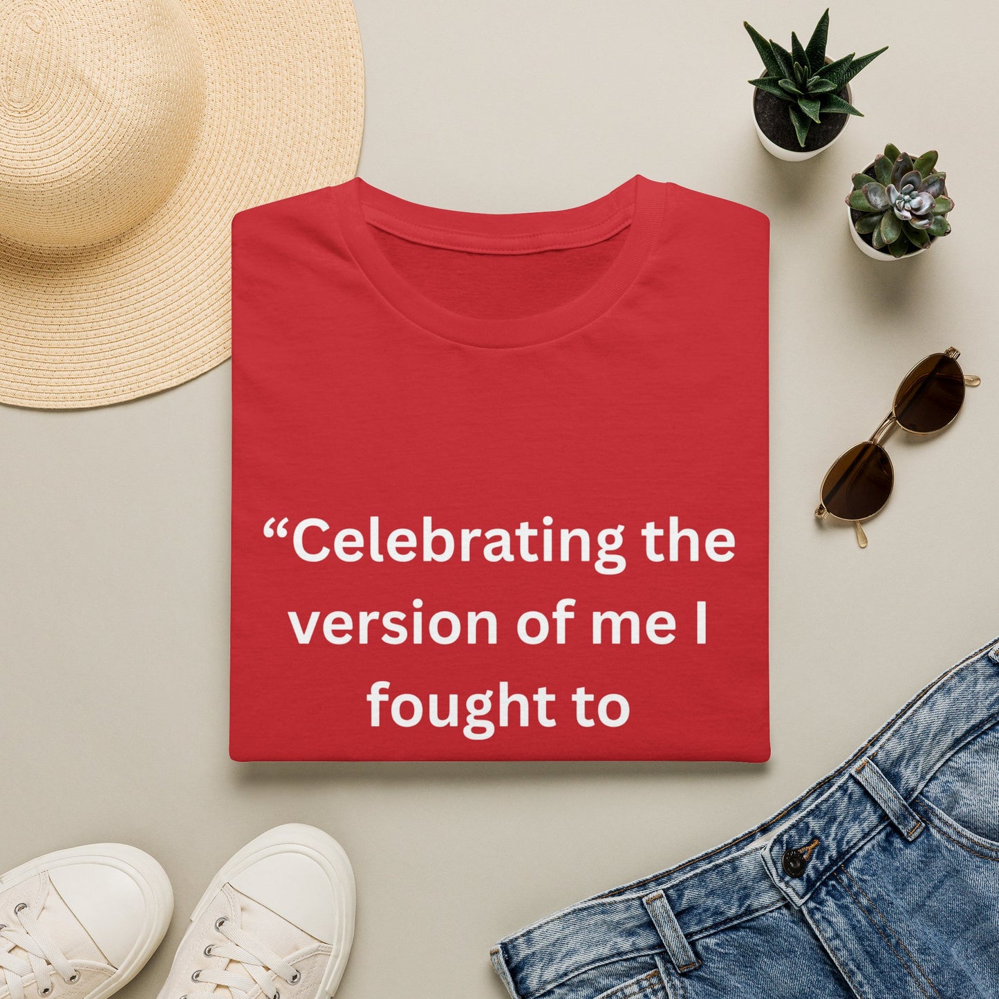"Celebrating The Version of Me" — Empowered Man Unisex Softstyle Tee (White Print)