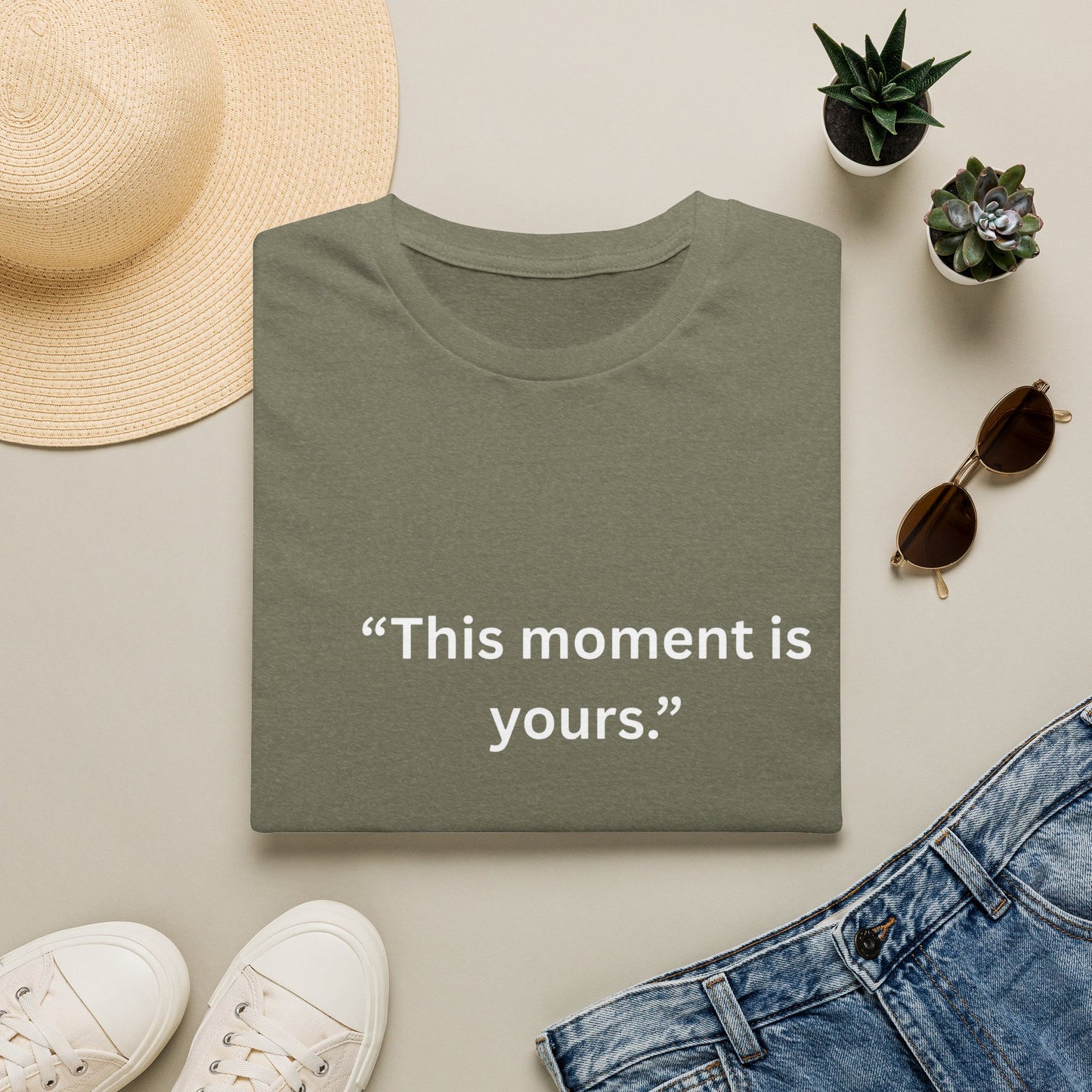 "This Moment Is Yours" — Heart Hands Unisex Softstyle Tee (White Print)