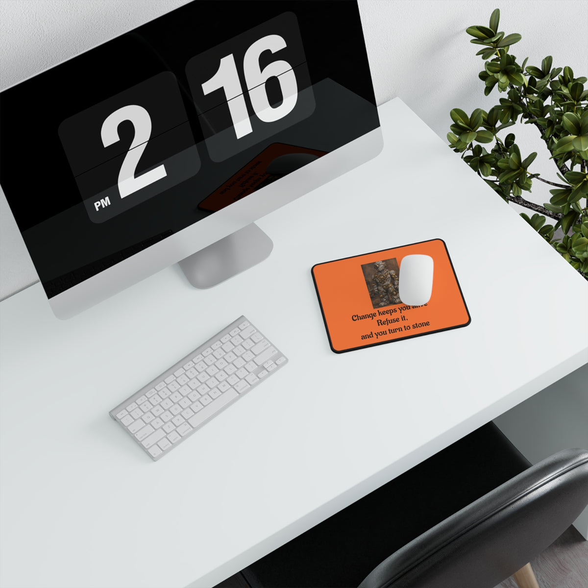 Change Keeps You Alive — Inspirational Mouse Pad Orange