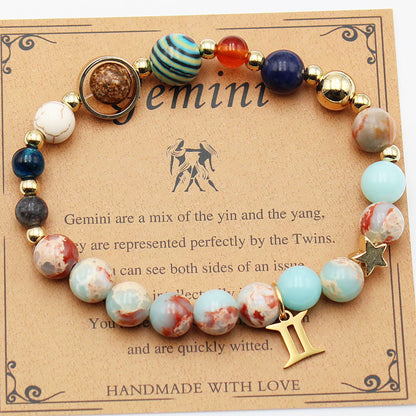Twelve Constellations Zodiac Bracelets – Handmade Astrology Crystal Jewelry