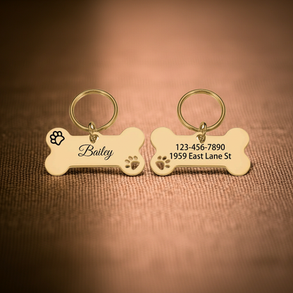 Custom Abstract Paw Print Pet Tag – Personalized Dog & Cat ID Tag with Name & Symbols