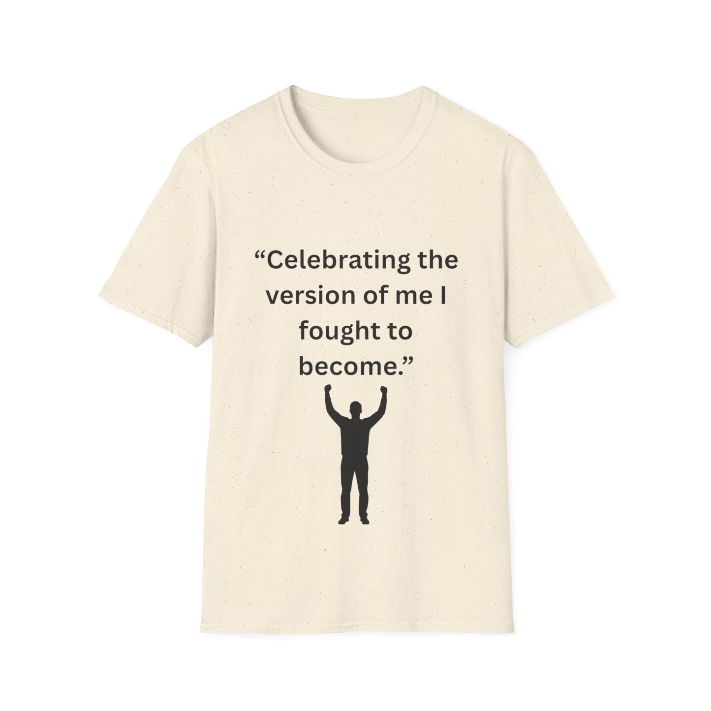 "Celebrating The Version of Me" — Empowered Man Unisex Softstyle Tee (Black Print)