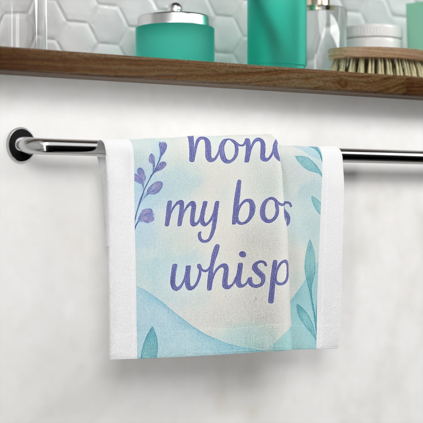 Honor My Body's Whispers Face Towel — Gentle Self-Care Floral Design