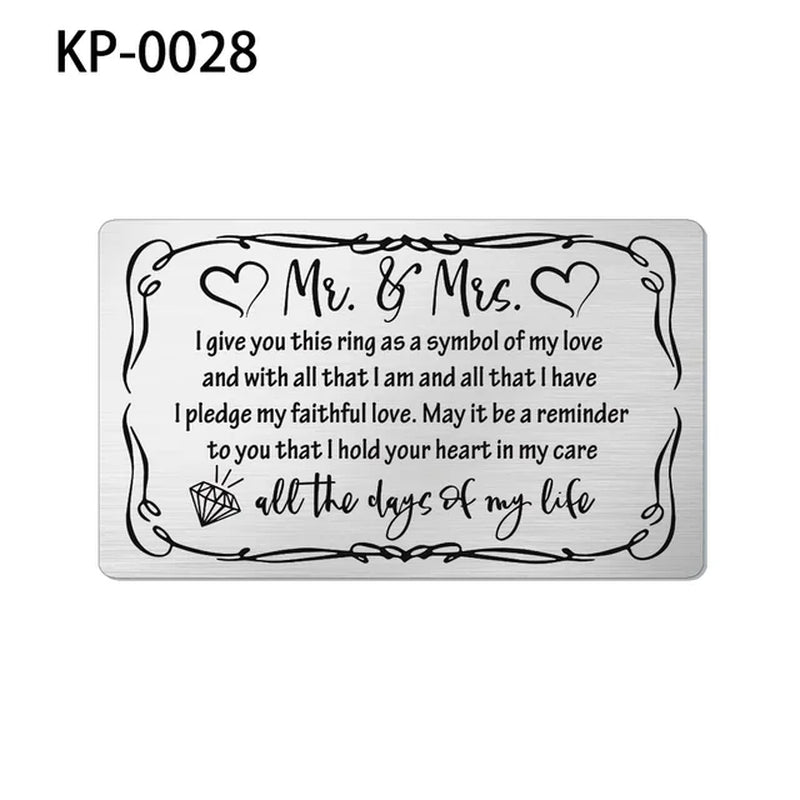 Stainless Steel Wallet Card Postcard Family to MY SON DAUGHTER SISTER BROTHER DAD MOM WIFE HUSBAND Couple Christmas Gift Trendy