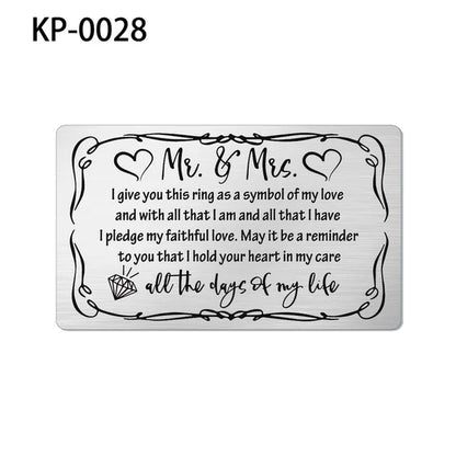 Stainless Steel Wallet Card Postcard Family to MY SON DAUGHTER SISTER BROTHER DAD MOM WIFE HUSBAND Couple Christmas Gift Trendy