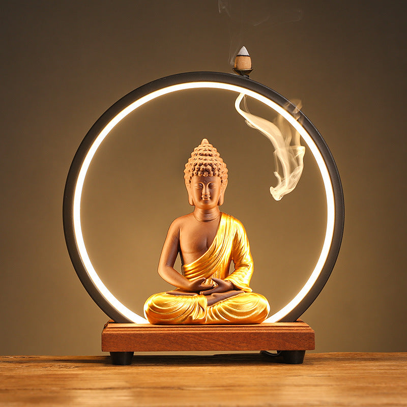 Zen-Inspired Ceramic Lantern Ring - Decorative Reflux Incense Burner