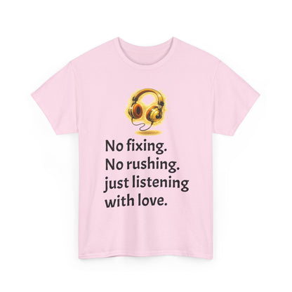 Listening With Love — Retro Headphone Glow Unisex Tee