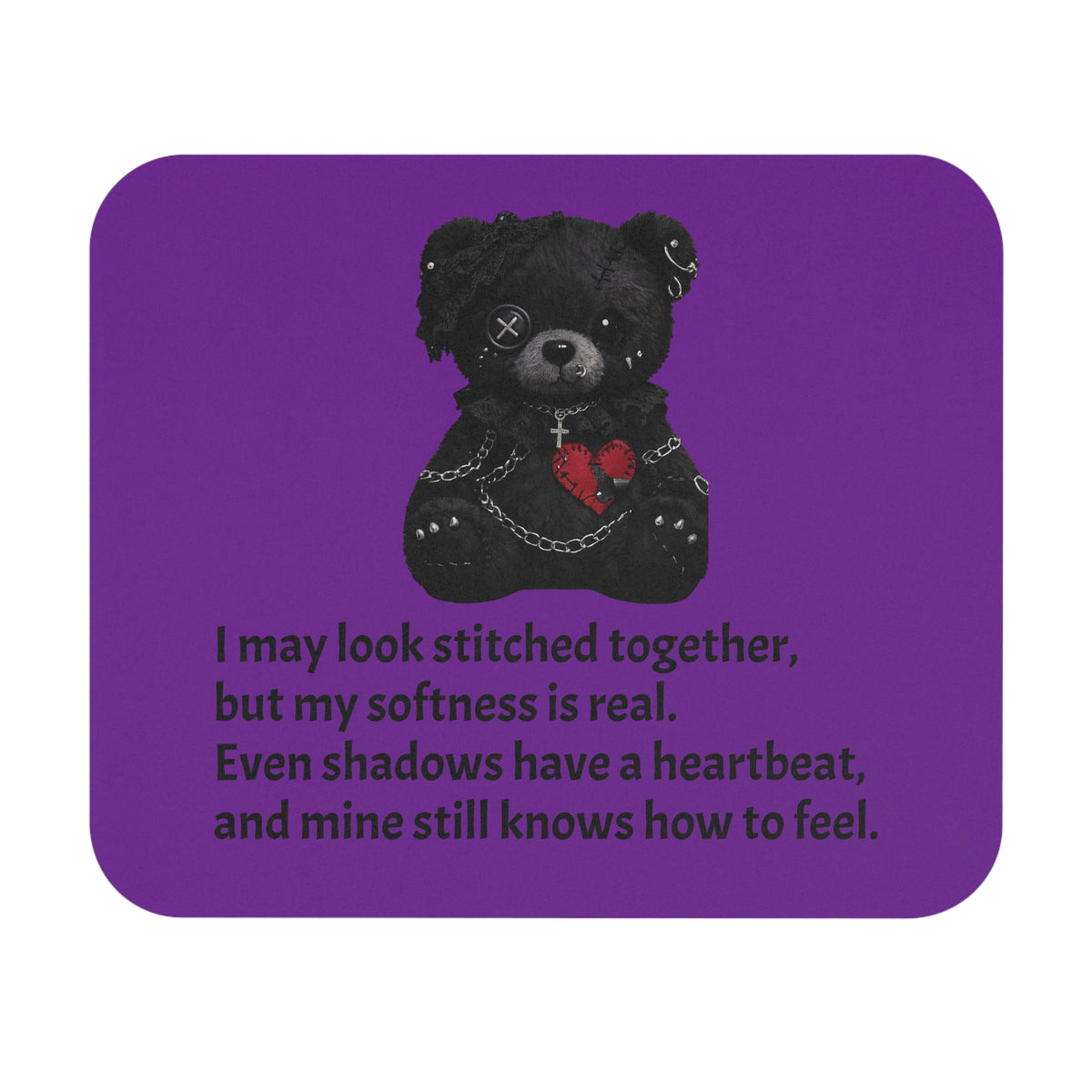 Stitched Softness — A Mouse Pad for Gentle Strength Purple
