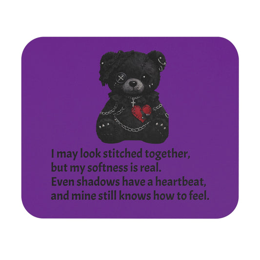 Stitched Softness — A Mouse Pad for Gentle Strength Purple