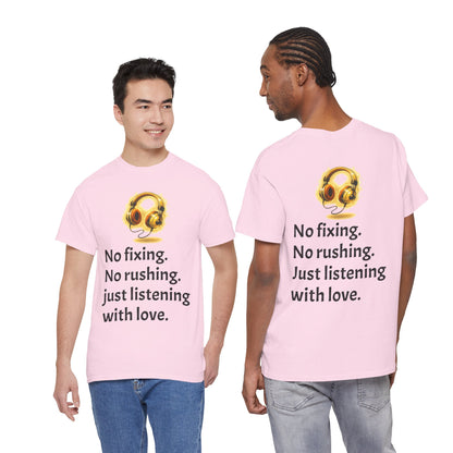 Listening With Love — Retro Headphone Glow Unisex Tee