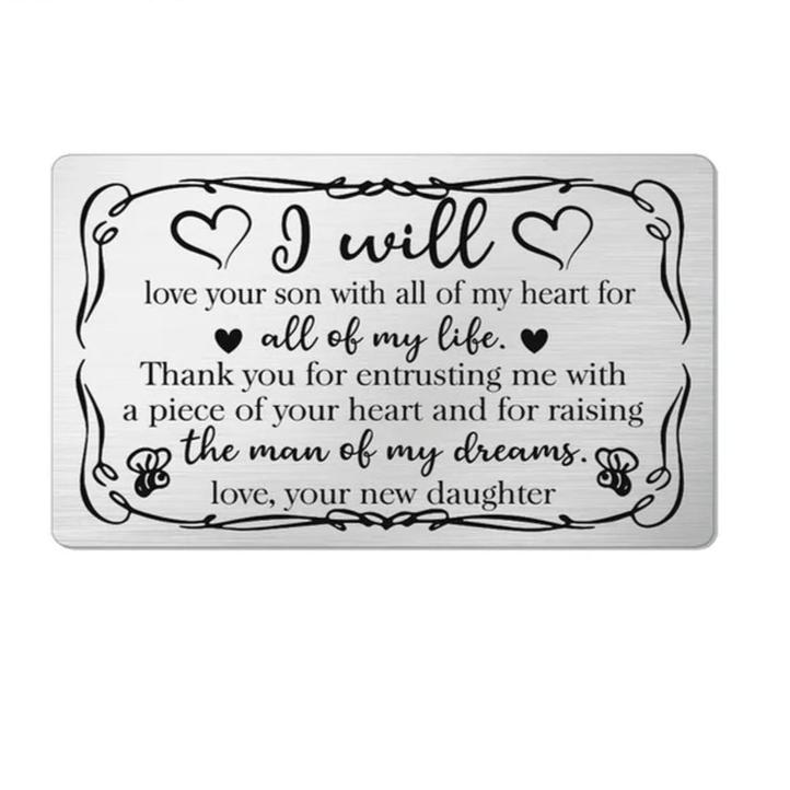 Stainless Steel Wallet Card Postcard Family to MY GRANDSON GRANDDAUGHTER Friend SISTER Niece Aunt Couple Christmas Gift Trendy