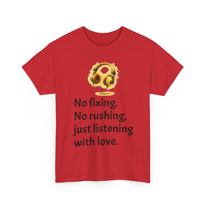 Listening With Love — Retro Headphone Glow Unisex Tee