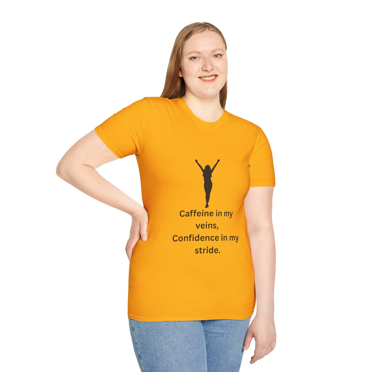 “Caffeine In My Veins, Confidence In My Stride” Tee shirt