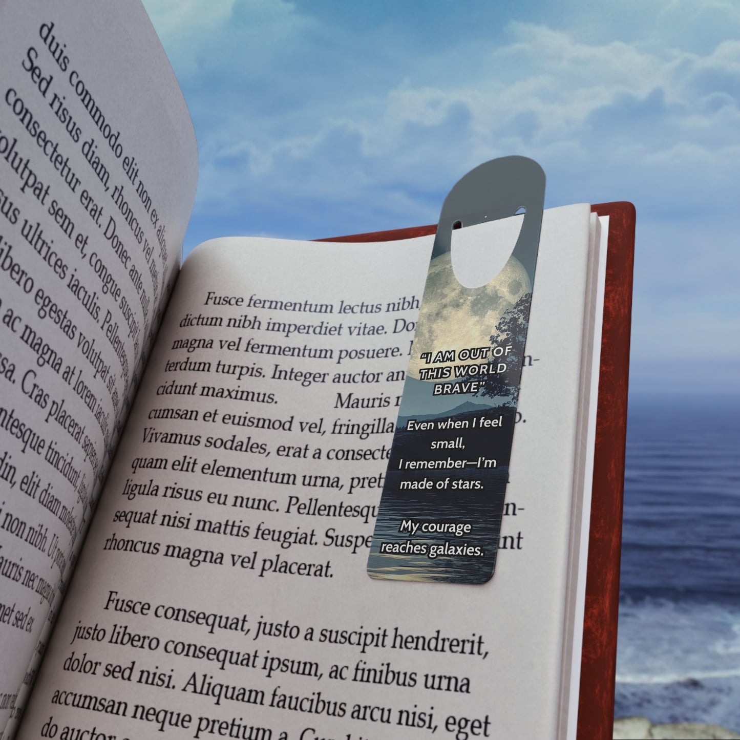 Inspirational Metal Bookmark – I Am Out of This World Brave | Motivational Gift for Readers