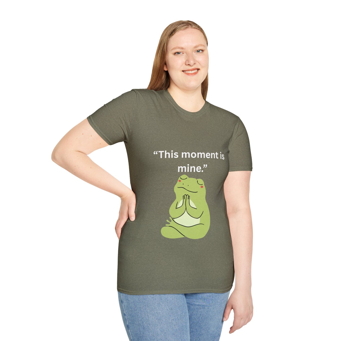 "This Moment Is Mine" — Unisex Softstyle Tee (White Print)