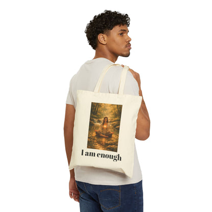 Inspirational Female  "I Am Enough"  Natural Tote Bag