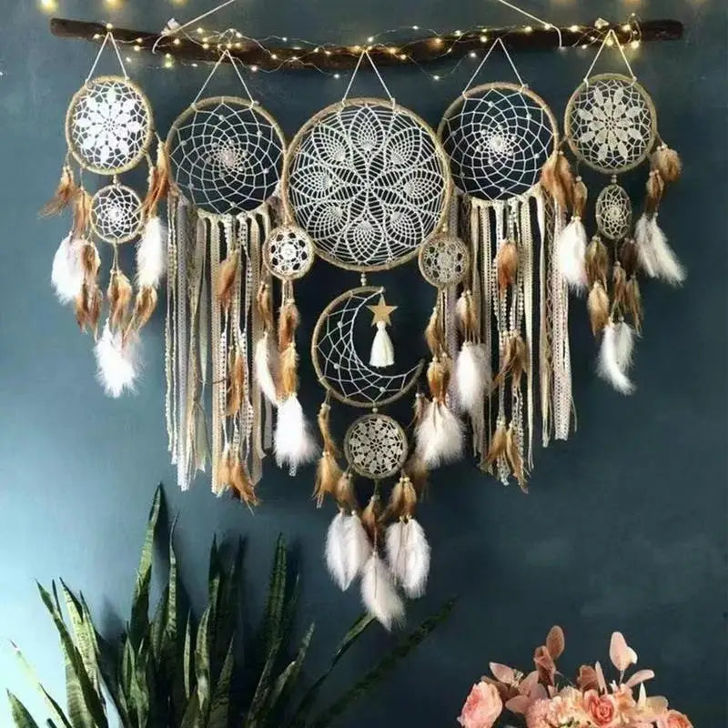 Dream Catchers Wall Hanging Dream Catchers Large Macrame Dream Catcher Wall Hanging White Boho Dream Catcher for Home Decoration