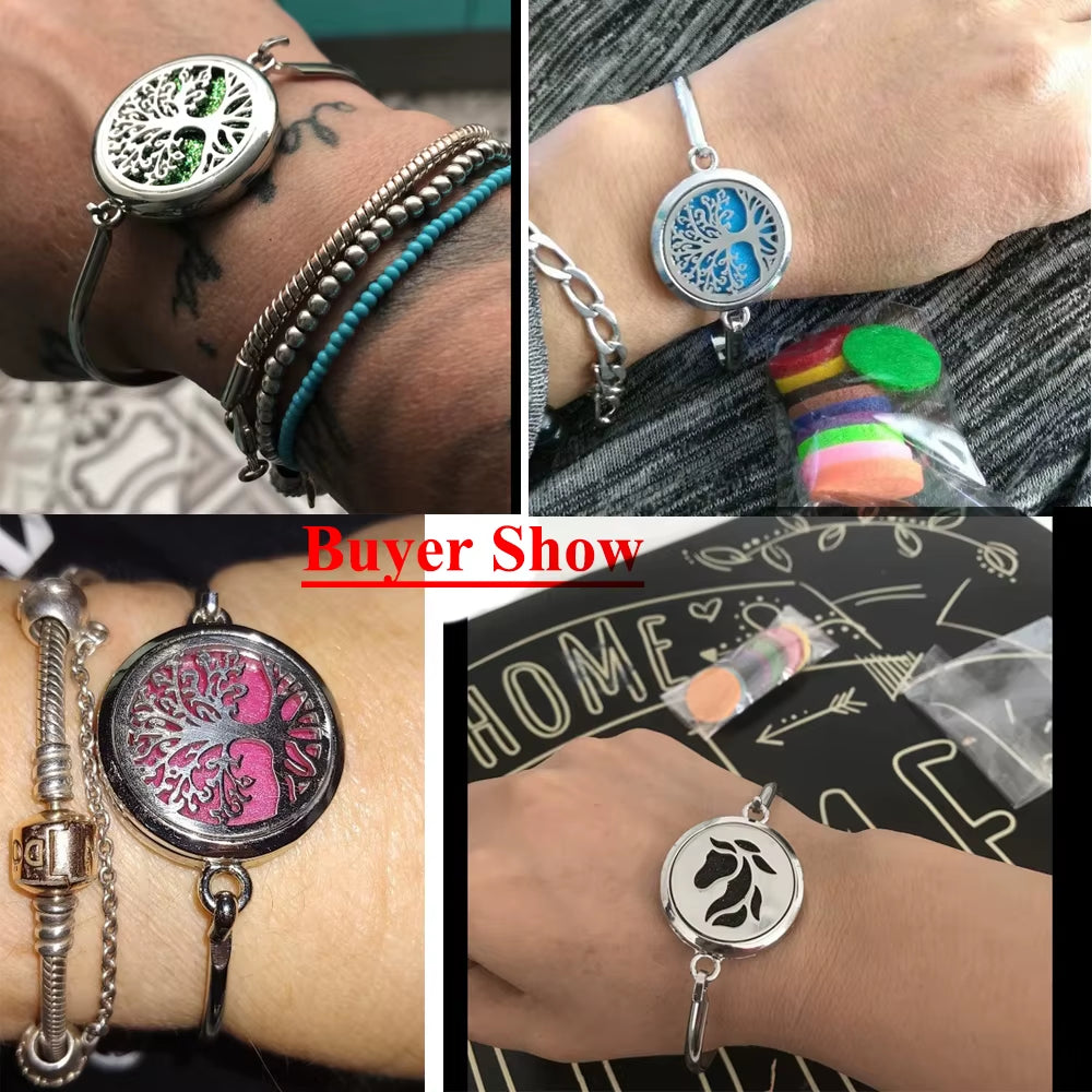 New Tree of Life Aromatherapy Bracelet Diffuser Jewelry Crystal Essential Oil Diffuser Bracelet Perfume Aroma Diffuser Bracelet
